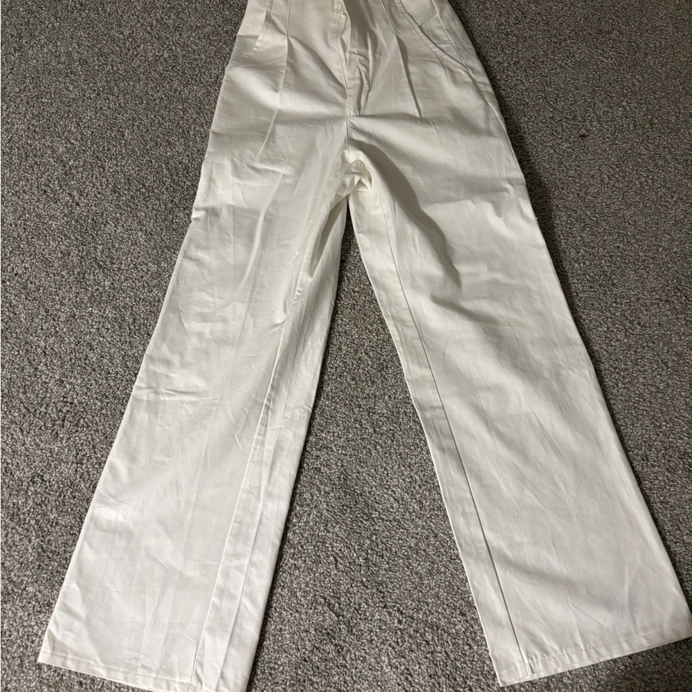 Princess Polly White Linen Pants